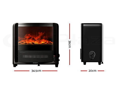 Devanti Electric Fireplace 3D Flame Effect Timer Portable Indoor Heater 2000W