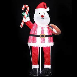 Jingle Jollys Christmas Motif Lights Santa Foldable 120 LED Outdoor Decoration