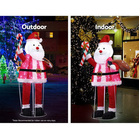 Image of Jingle Jollys Christmas Motif Lights Santa Foldable 120 LED Outdoor Decoration