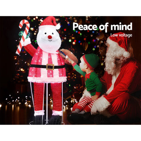 Image of Jingle Jollys Christmas Motif Lights Santa Foldable 120 LED Outdoor Decoration