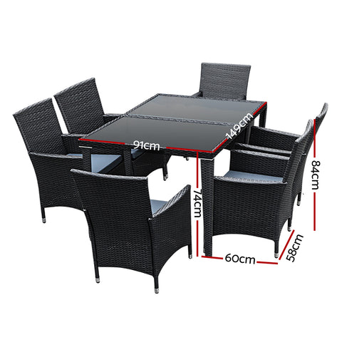 Image of Gardeon Outdoor Furniture 7pcs Dining Set