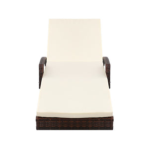 Gardeon 2pc Sun Lounge Outdoor Furniture Day Bed Rattan Wicker Lounger Patio
