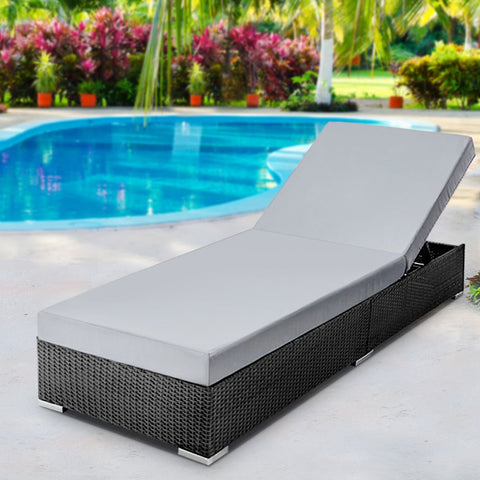 Image of Gardeon Sun Lounge Outdoor Furniture Day Bed Wicker Rattan Garden Sofa