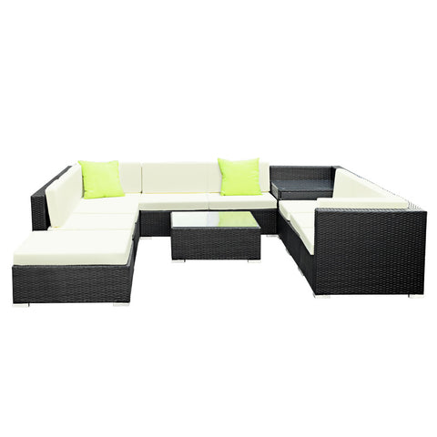 Image of Gardeon 11PC Outdoor Furniture Sofa Set Wicker Garden Patio Lounge