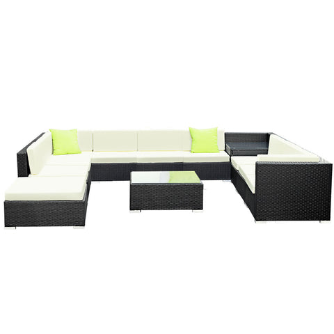 Image of Gardeon 12PC Sofa Set with Storage Cover Outdoor Furniture Wicker