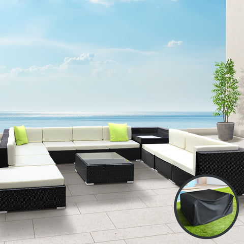 Image of Gardeon 12PC Sofa Set with Storage Cover Outdoor Furniture Wicker