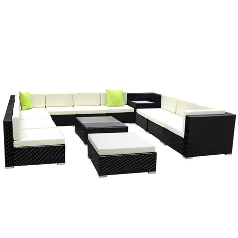 Image of Gardeon 13PC Sofa Set with Storage Cover Outdoor Furniture Wicker