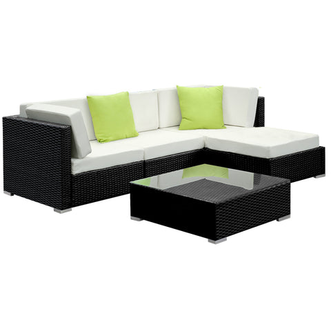 Image of Gardeon 5PC Outdoor Furniture Sofa Set Wicker Garden Patio Pool Lounge