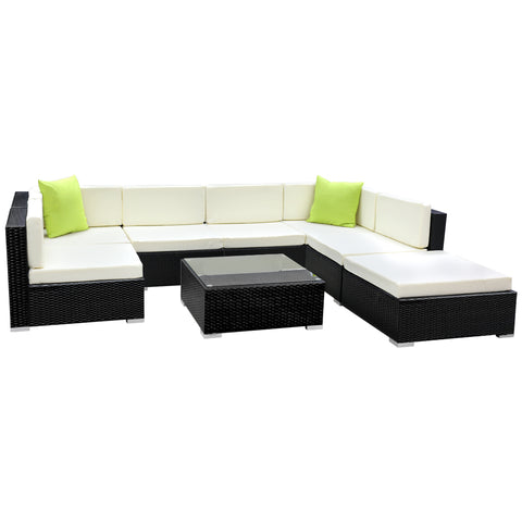 Image of Gardeon 8PC Sofa Set with Storage Cover Outdoor Furniture Wicker