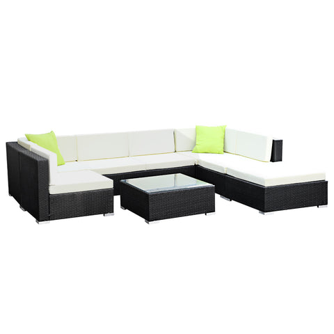 Image of Gardeon 8PC Sofa Set with Storage Cover Outdoor Furniture Wicker