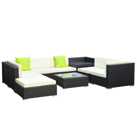 Image of Gardeon 9PC Sofa Set with Storage Cover Outdoor Furniture Wicker