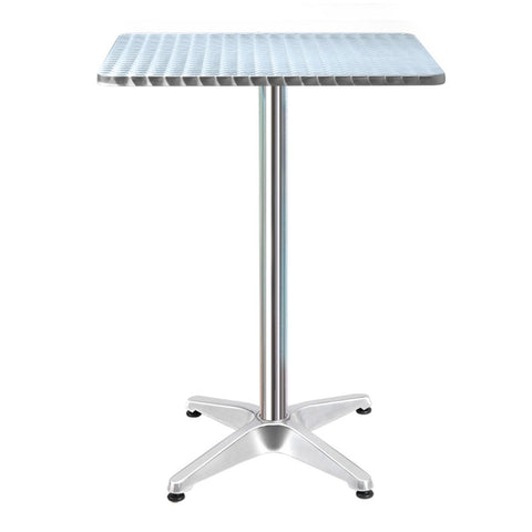 Image of Bar Table Outdoor Furniture Adjustable Aluminium Pub Cafe Indoor Square Gardeon