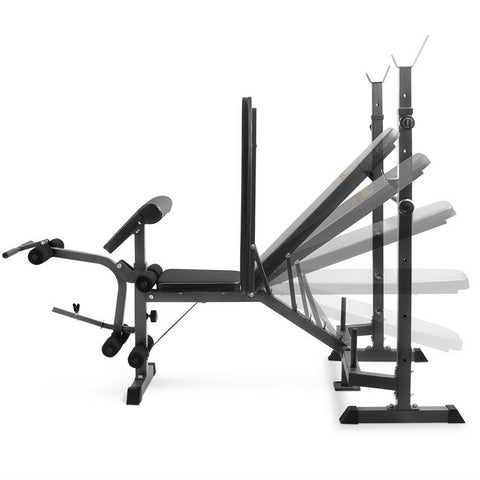 Image of Everfit Multi-Station Weight Bench Press Fitness 58KG Barbell Set Incline Black