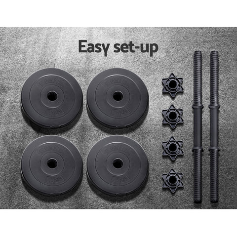 Image of Everfit 12KG Dumbbells Dumbbell Set Weight Plates Home Gym Fitness Exercise