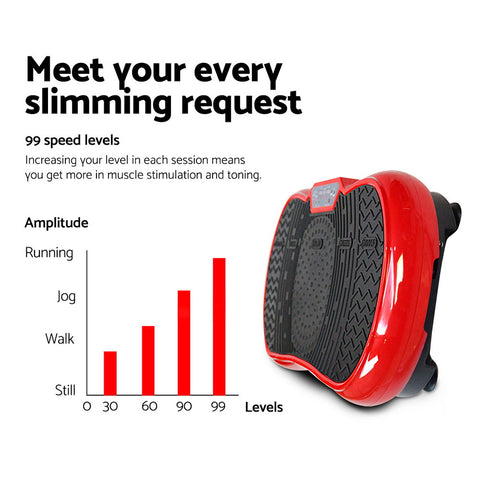 Image of Everfit Vibration Machine Plate Platform Body Shaper Home Gym Fitness Red