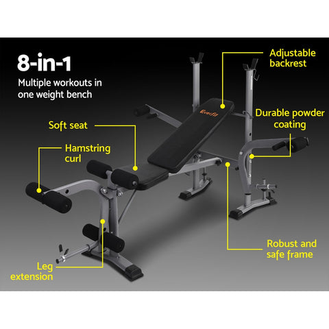 Image of Everfit Weight Bench Adjustable Bench Press 8-In-1 Gym Equipment