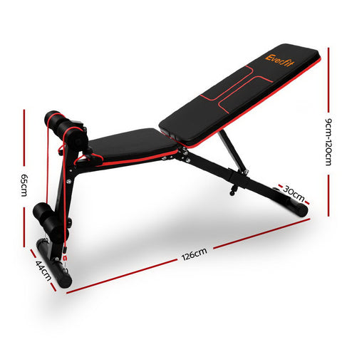 Image of Everfit Adjustable FID Weight Bench Fitness Flat Incline Gym Home Steel Frame