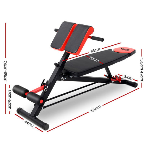 Image of Everfit Adjustable Weight Bench Sit-up Fitness Flat Decline Home Gym Machine Steel Frame