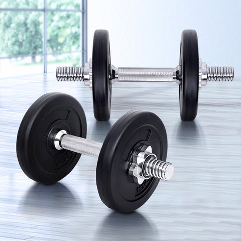 Image of Everfit 10kg Dumbbell Set Weight Plates Dumbbells Lifting Bench