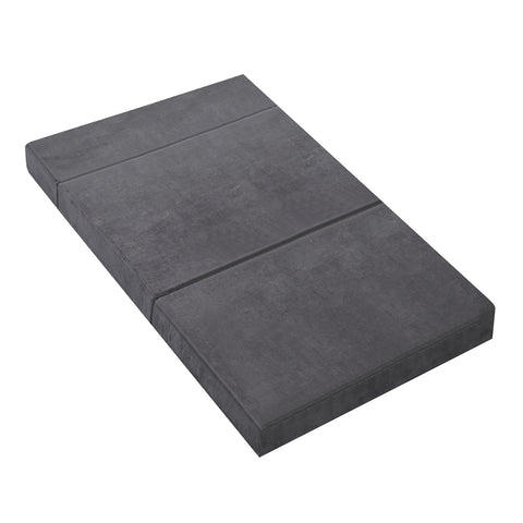 Image of Giselle Bedding Double Size Folding Foam Mattress Portable Bed Mat Velvet Dark Grey