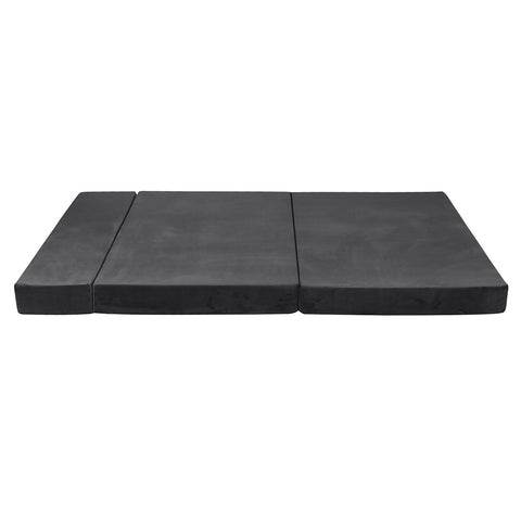 Image of Giselle Bedding Double Size Folding Foam Mattress Portable Bed Mat Velvet Dark Grey