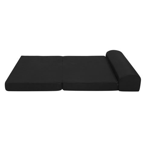 Image of Giselle Bedding Folding Foam Mattress Portable Double Sofa Bed Mat Air Mesh Fabric Black