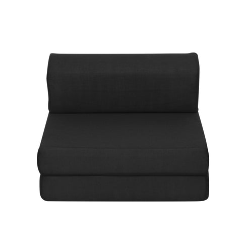 Image of Giselle Bedding Folding Foam Mattress Portable Single Sofa Bed Mat Air Mesh Fabric Black