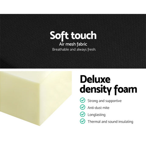 Image of Giselle Bedding Folding Foam Mattress Portable Single Sofa Bed Mat Air Mesh Fabric Black