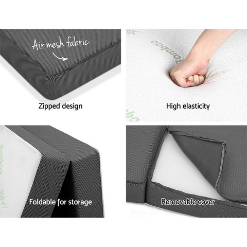Image of Giselle Bedding Folding Foam Portable Mattress Bamboo Fabric