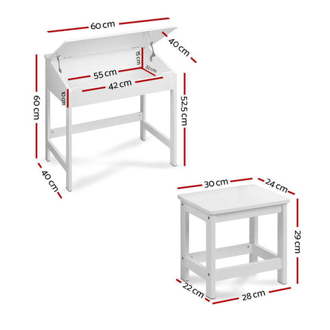 Image of Keezi Kids Table Chairs Set Children Drawing Writing Desk Storage Toys Play