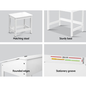 Keezi Kids Table Chairs Set Children Drawing Writing Desk Storage Toys Play