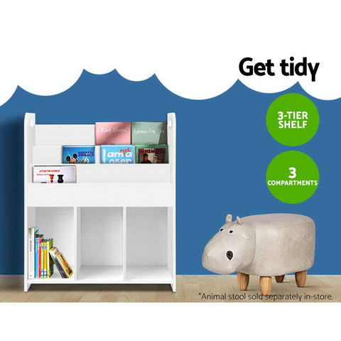 Image of Keezi Kids Bookcase Childrens Bookshelf Display Cabinet Toys Storage Organizer