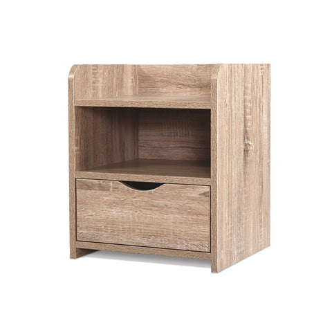 Image of Artiss Bedside Tables Storage Drawer Side Table Bedroom Furniture Nightstand Shelf Unit Oak