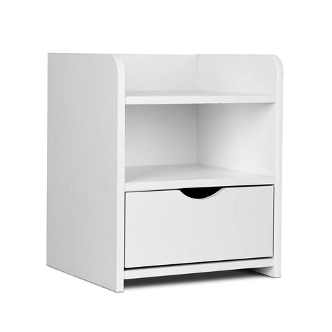 Image of Artiss Bedside Table Drawer - White