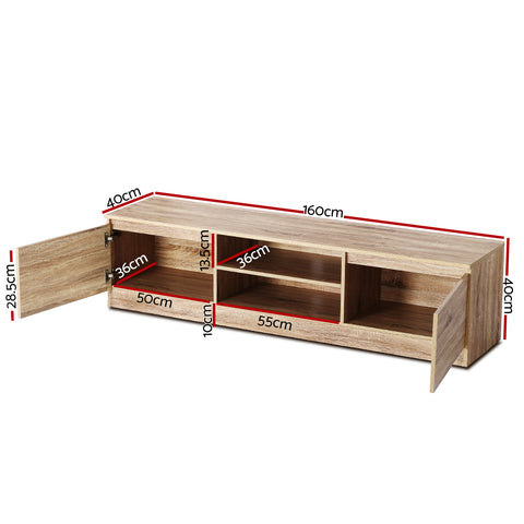 Image of Artiss 160CM TV Stand Entertainment Unit Lowline Storage Cabinet Wooden
