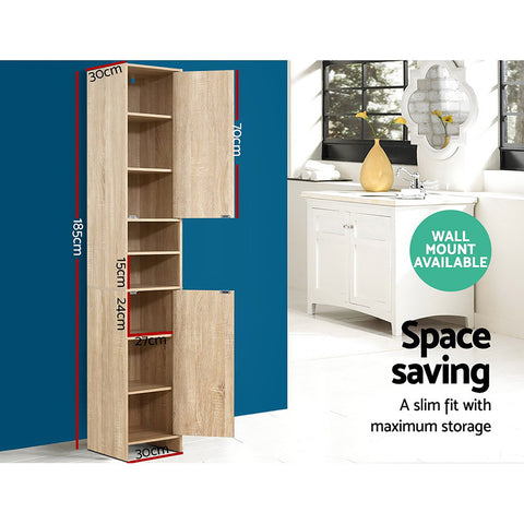 Image of Artiss Bathroom Cabinet Storage 185cm Wooden