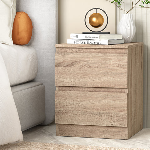 Image of Artiss Bedside Tables Drawers Side Table Bedroom Furniture Nightstand Wood Lamp