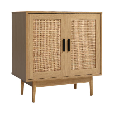 Image of Artiss Rattan Buffet Sideboard 2 Doors - BRIONY Oak