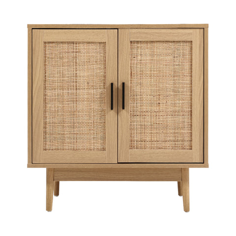 Image of Artiss Rattan Buffet Sideboard 2 Doors - BRIONY Oak