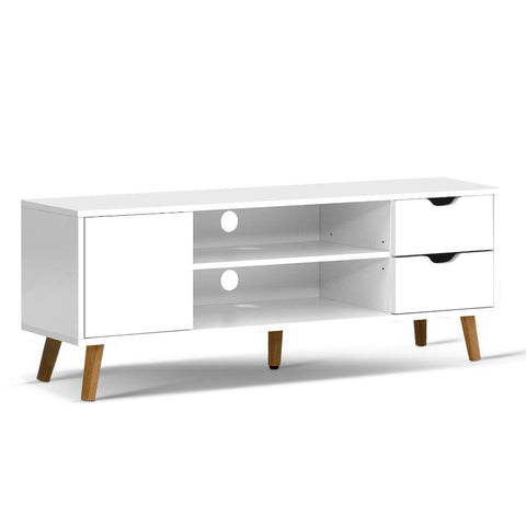 Image of Artiss TV Cabinet Entertainment Unit Stand Wooden Scandinavian 120cm White