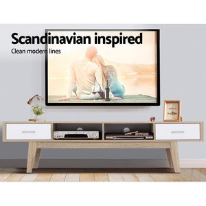 Artiss TV Stand Entertainment Unit Cabinet Storage Scandinavian 180cm Oak