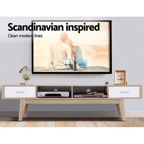 Image of Artiss TV Stand Entertainment Unit Cabinet Storage Scandinavian 180cm Oak