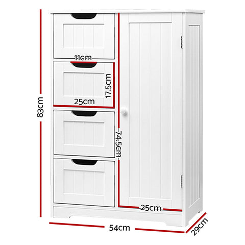 Image of Artiss Bathroom Cabinet Storage Drawers White