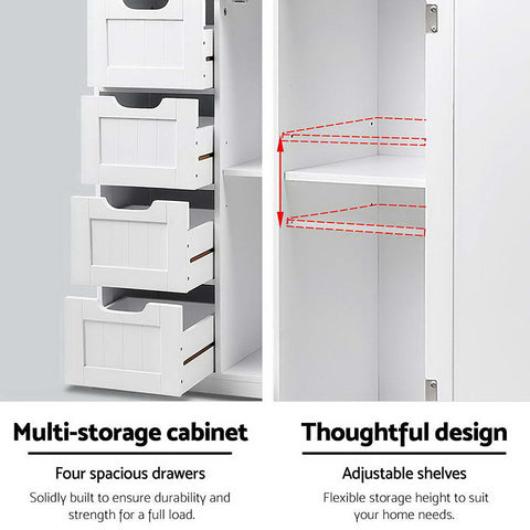 Image of Artiss Bathroom Cabinet Storage Drawers White