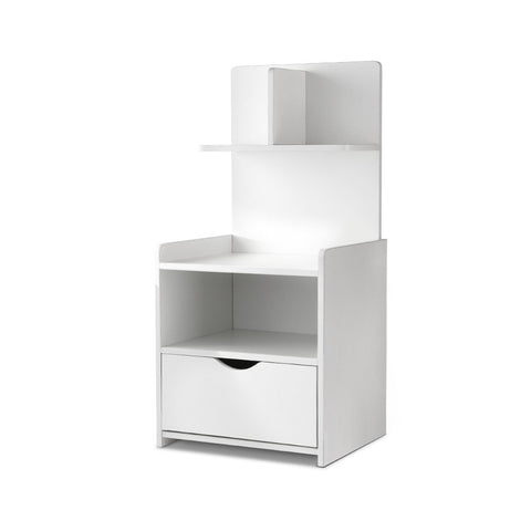 Image of Artiss Bedside Table Cabinet Shelf Display Drawer Side Nightstand Unit Storage
