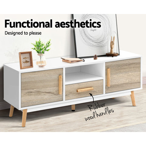 Image of Artiss Wooden Entertainment Unit - White & Wood