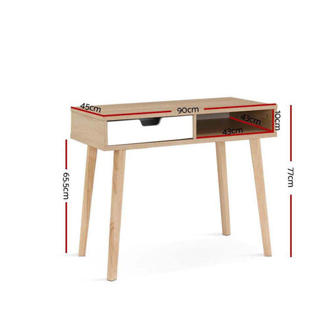 Image of Artiss 2 Drawer Wood Computer Desk