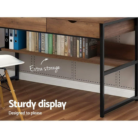 Image of Artiss Office Computer Desk Study Table Workstation Student Bookshelf Storage Drawers