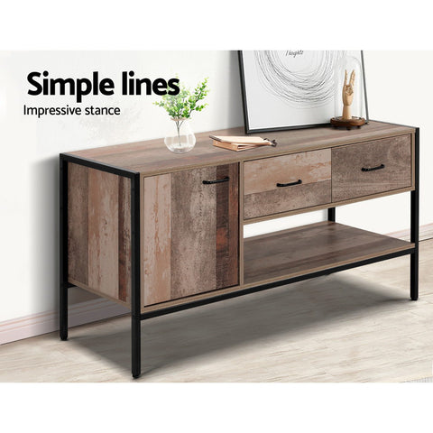 Image of Artiss TV Stand Entertainment Unit Storage Cabinet Industrial Rustic Wooden 120cm