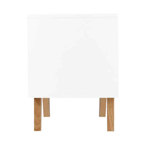 Image of Artiss 2 Drawer Wooden Bedside Tables - White